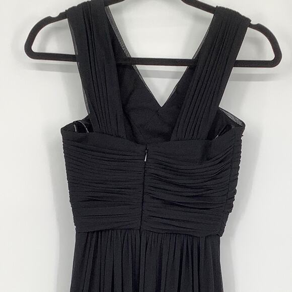 NEW Alfred Sung Size 0 Chiffon Sleeveless Halter Maxi Black Dress $231 msrp J4-7 - Picture 9 of 11
